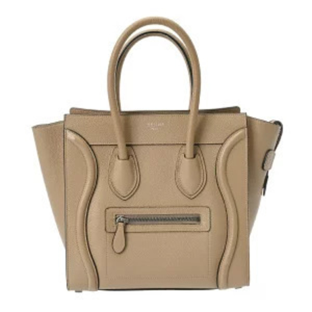 Celine Luggage Tote Dune Brown Drummed Calf Leather Handbag